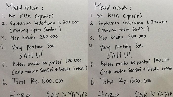 Siapa yg membayar biaya nikah?